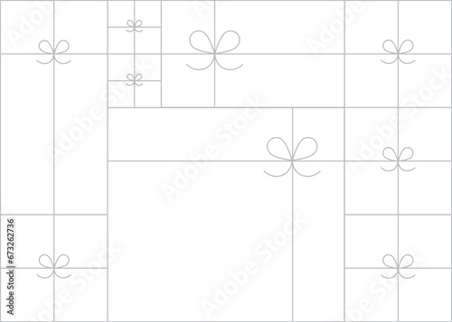 Obraz na płótnie Art deco present box linear composition drawing on white background w salonie