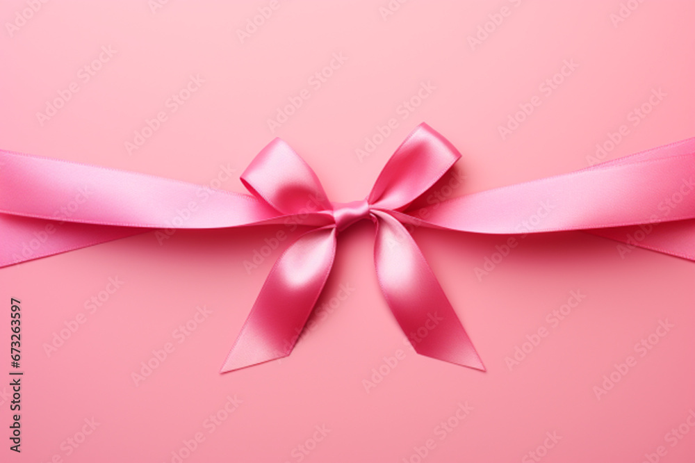 Pink Ribbon For World Cancer Day and Breast Cancer Awarness symbol. Breast cancer awareness month background pink silk ribbon. Generative Ai Pink Ribbon For World Cancer Day and Breast Cancer Awarness symbol. Breast cancer awareness month background pink silk ribbon. Generative Ai