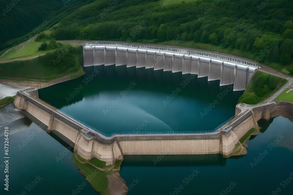 Itaipu dam on river Parana, hydroelectric power station dam