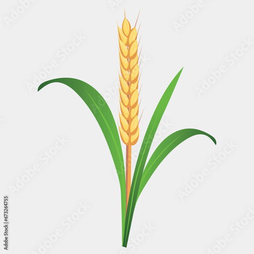 Illustration of a crop sign emoji. Vector Wheat Emoticon Design Clip Art Sign Comic Style.