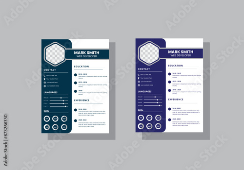 Modern resume vector template for digital