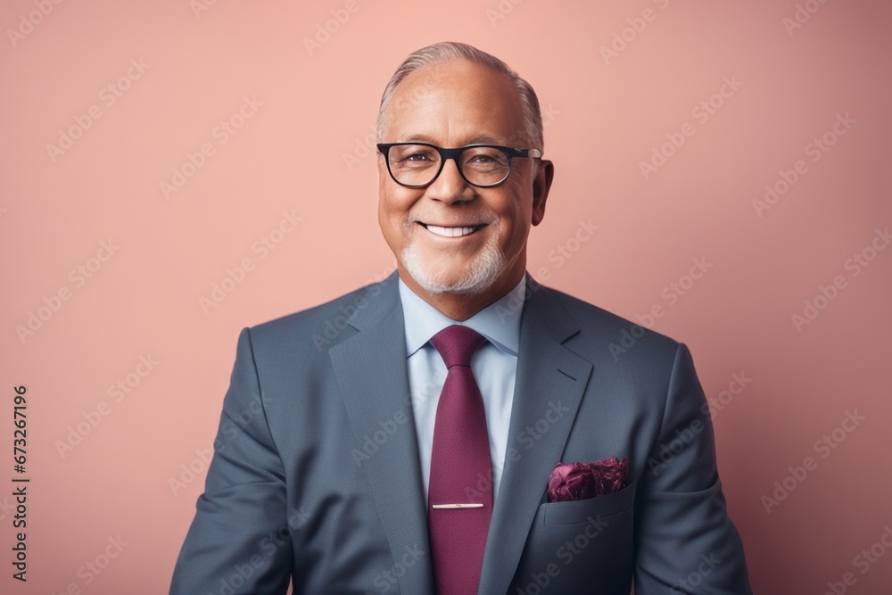 handsome grey - haired businessman wearing elegant suit and tie looking confident with happy smile face smiling with arms and fingers raised on the camera.handsome grey - haired businessman wearing el - obrazy, fototapety, plakaty 