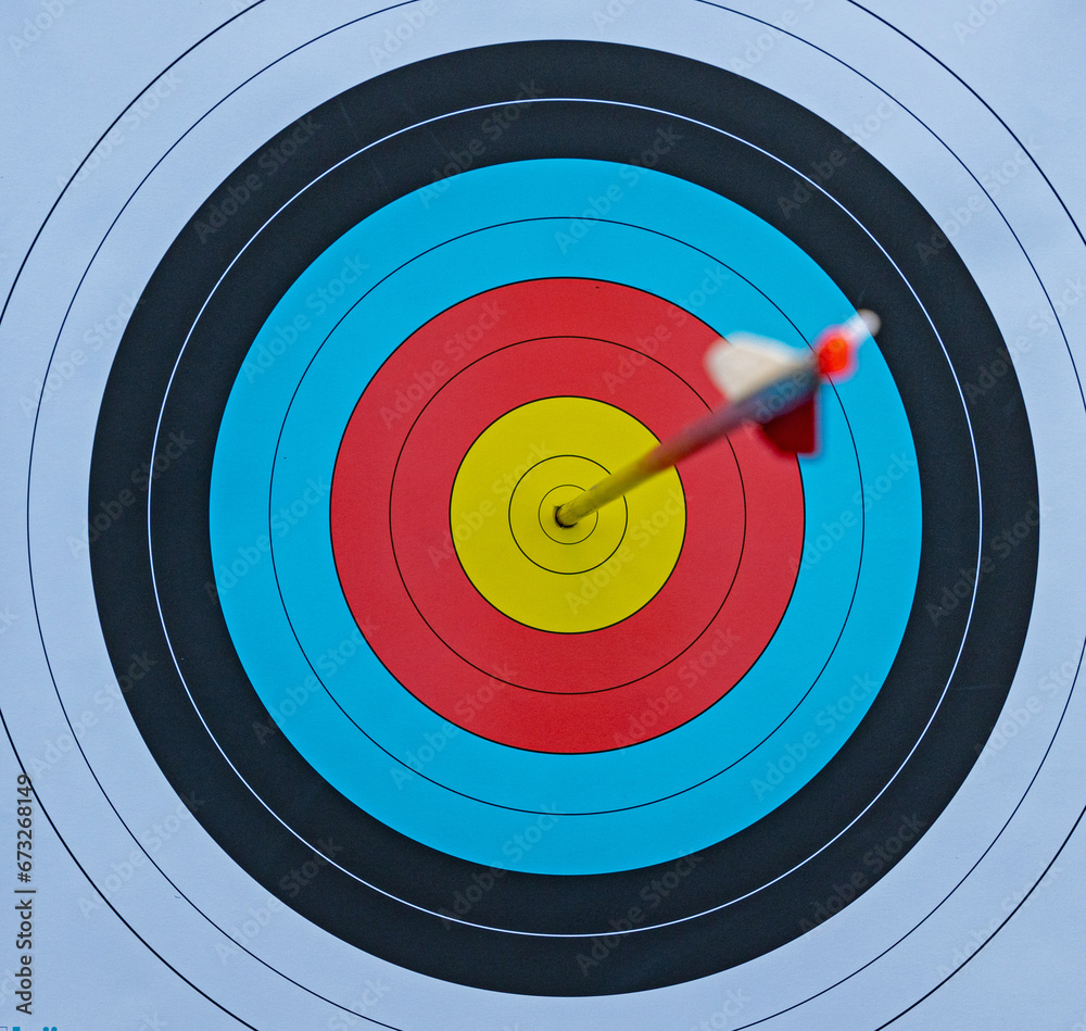 arrow shot in the center focus on arrow arrow shot in the center focus on arrow