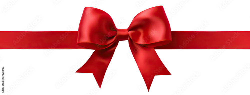 Red ribbon and bow, cut out Red ribbon and bow, cut out