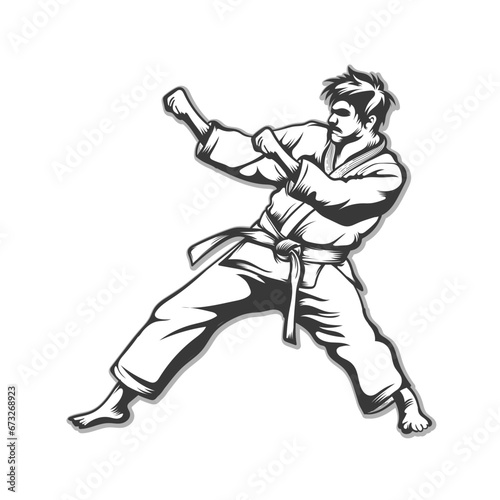 karate fighter style vector design