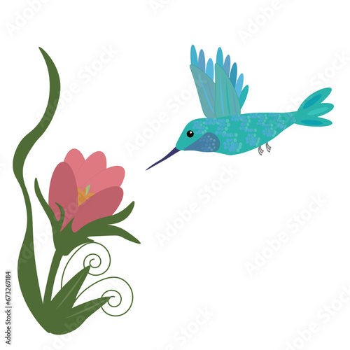 hummingbird and flower © Tatiana
