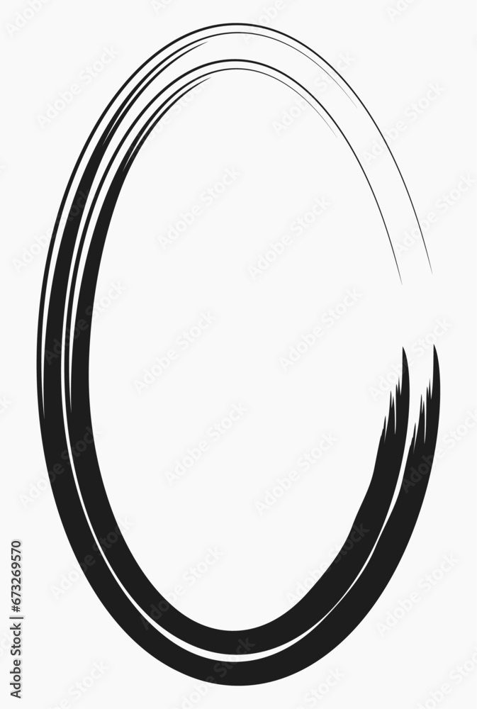 Black oval frame isolated on white. Vector frame for photo. Frame for text, certificate, pictures, diploma - obrazy, fototapety, plakaty 