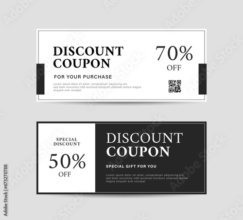 Gift voucher, discount coupon design template. Minimalist gift card background. Vector illustration