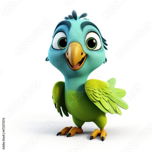 Cute Cartoon Parrot Bird Is...