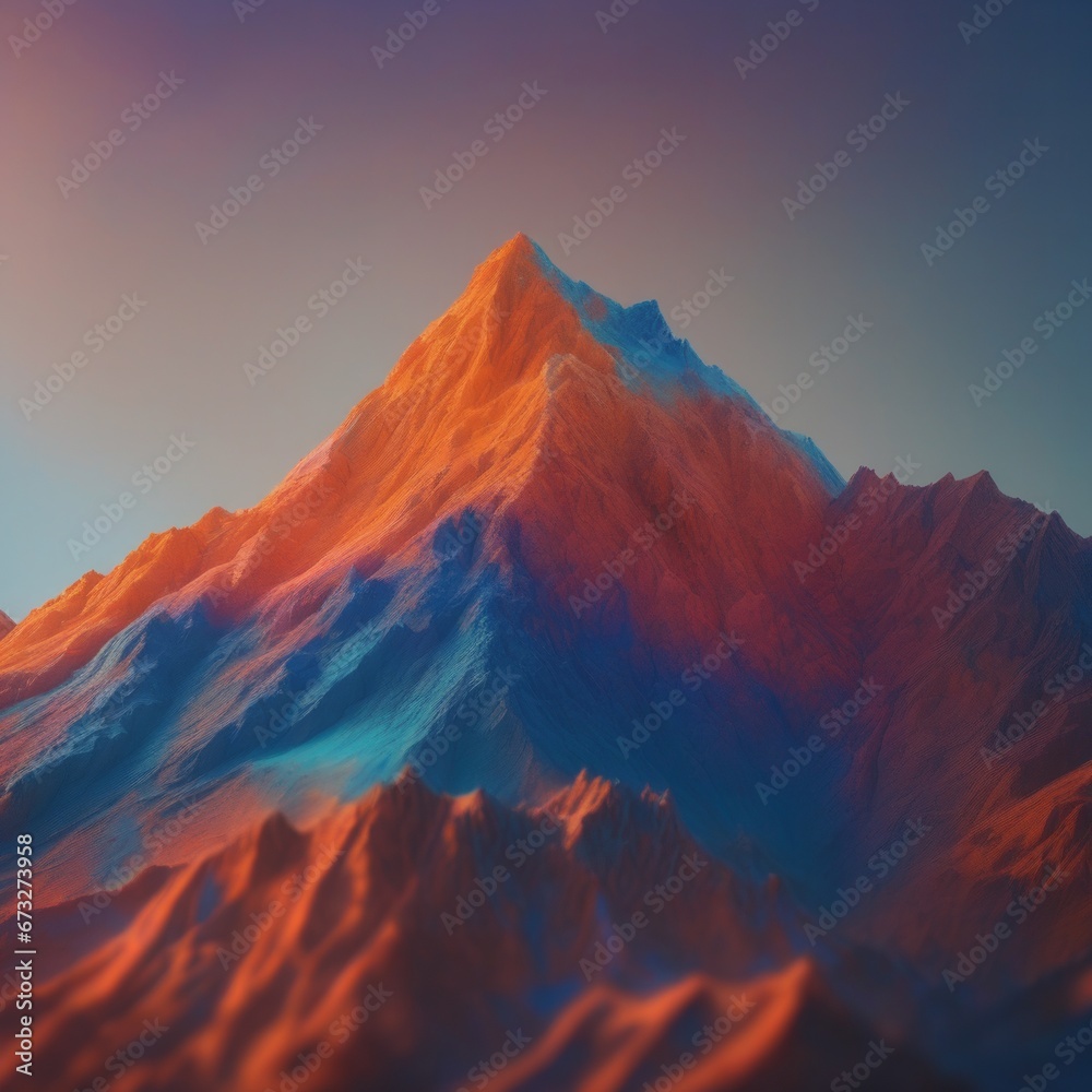 3d rendered illustration of mountain landscape 3d rendered illustration of mountain landscape mountain in the fog. 3d rendering illustration