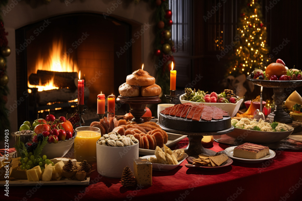 christmas table setting, generative ai christmas table setting, generative ai