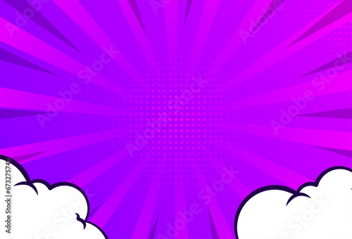 comic background . ccolor gradient. purple. zoom effect . could .abstarct background. vector