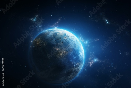 3D rendering of planet Earth in space. Generative AI
