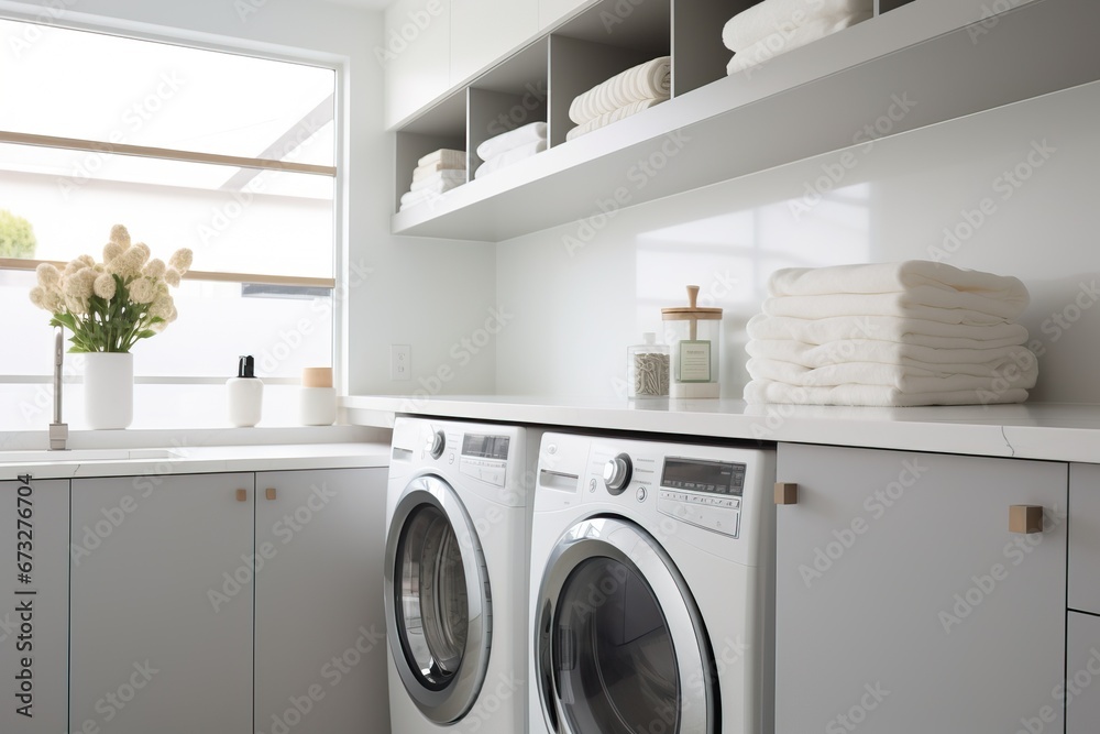 custom made wallpaper toronto digitalWhite Home Laundry Room: Clean Simplicity