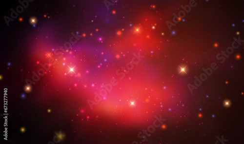 Space vector background with realistic nebula and shining stars. Magic colorful galaxy with stardust