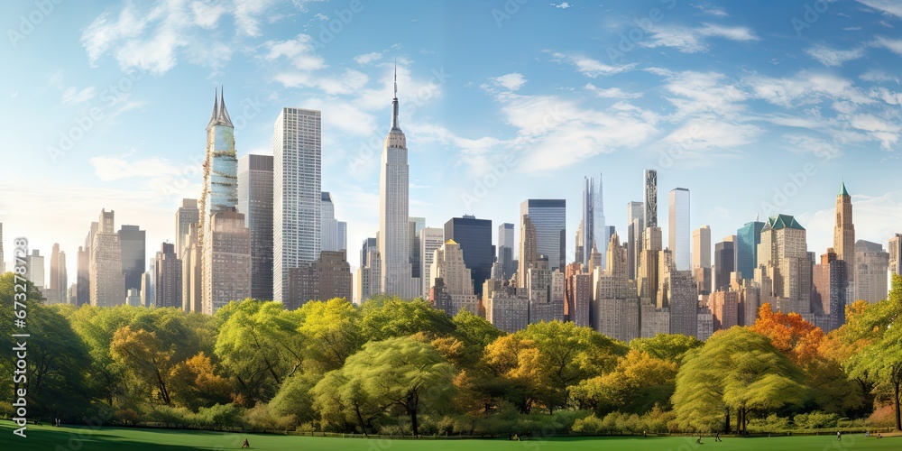 Central park cityscape. Breathtaking aerial view of manhattan urban skyline. Urban cityscape in stunning view Central park cityscape. Breathtaking aerial view of manhattan urban skyline. Urban cityscape in stunning view