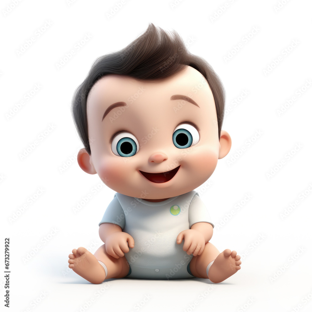 Cute Cartoon Baby Isolated On a White Background Cute Cartoon Baby Isolated On a White Background