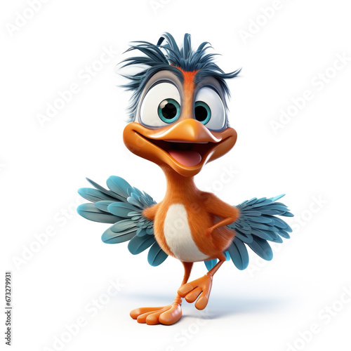 Cute Cartoon Road Runner Bi...