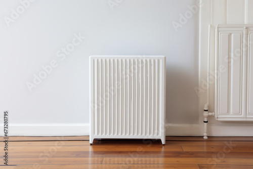 Wallpaper Mural Heater in large bright room on wooden floor against white wall background Torontodigital.ca