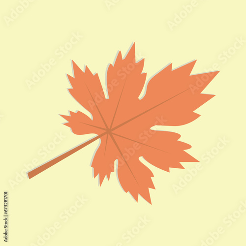 Drawing of a branch with maple leaves stock illustration