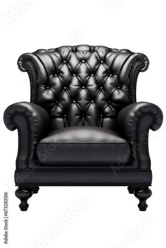 leather armchair isolated on transparent png 