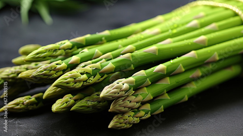 Group of Asparagus with Copy Space Background Selective Focus