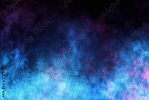 Blue flame-like abstract effect background material, Generative AI photo