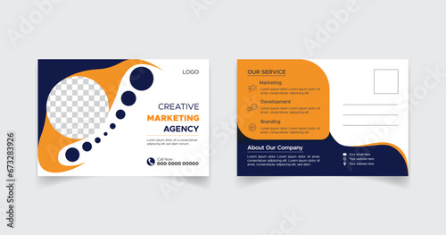 Vector corporate business postcard design template