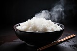 freshly cooked rice in a bowl.