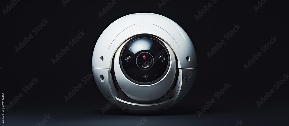 To safeguard and ensure safety a CCTV camera with a spherical design is ...