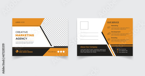 Vector corporate business postcard design template