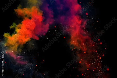 Abstract colorful smoke shooting up on black background © Kevin S.