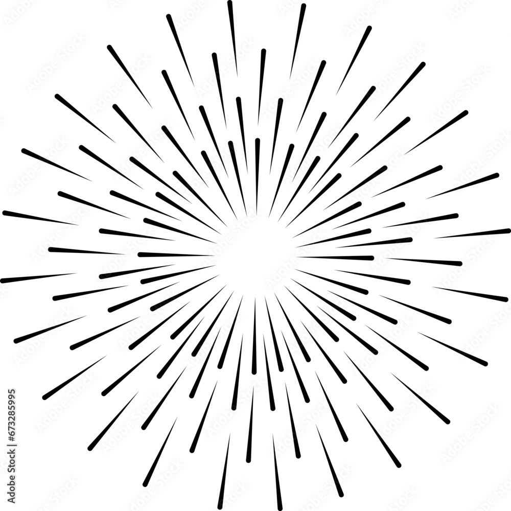 Radial speed Lines in Circle Form for comic books . fireworks Explosion background . Vector Illustration . Starburst round Logo . Circular Design element . Abstract Geometric Radial speed Lines in Circle Form for comic books . fireworks Explosion background . Vector Illustration . Starburst round Logo . Circular Design element . Abstract Geometric