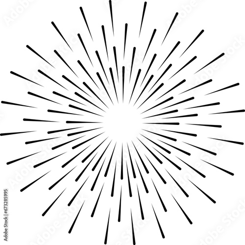  Radial speed Lines in Circle Form for comic books . fireworks Explosion background . Vector Illustration . Starburst round Logo . Circular Design element . Abstract Geometric