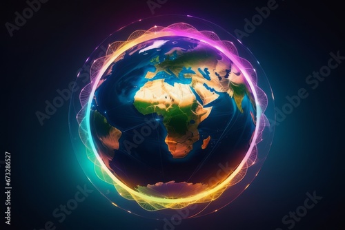 3d rendering  world map and earth globe. earth globe in the middle  space  earth day. global warming  earth day and earth 3d rendering  world map and earth globe. earth globe in the middle  space  ear