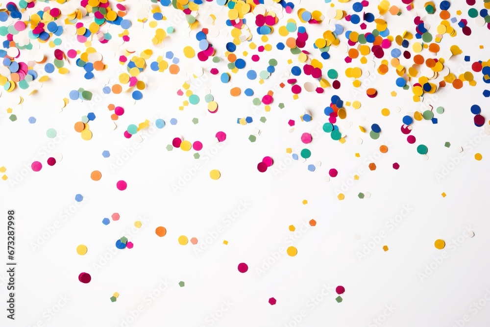 Colorful Confetti on Clean White Background