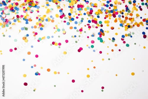 Colorful Confetti on Clean White Background