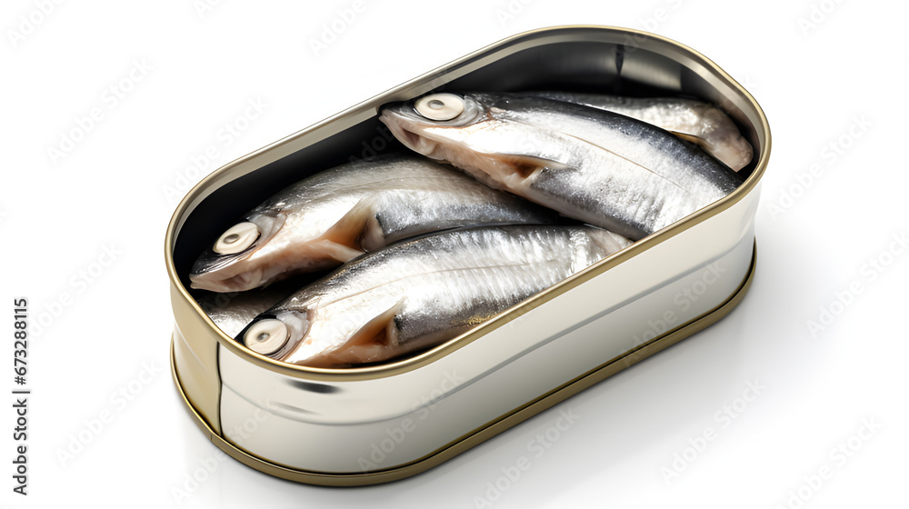 Tinned Fish isolated on white background. Tinned Fish, fish, Tinned Fish isolated on white background. Tinned Fish, fish,