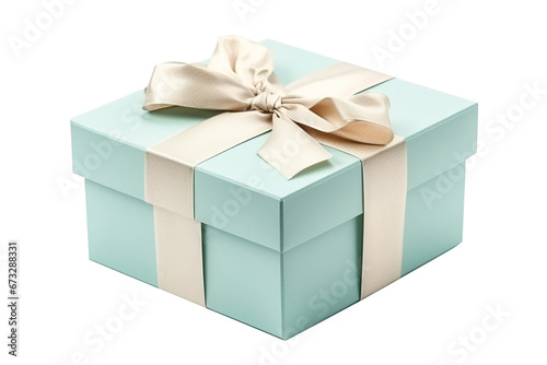 Gift box with ribbon elegant on a transparent background © Digitalphoto 4U