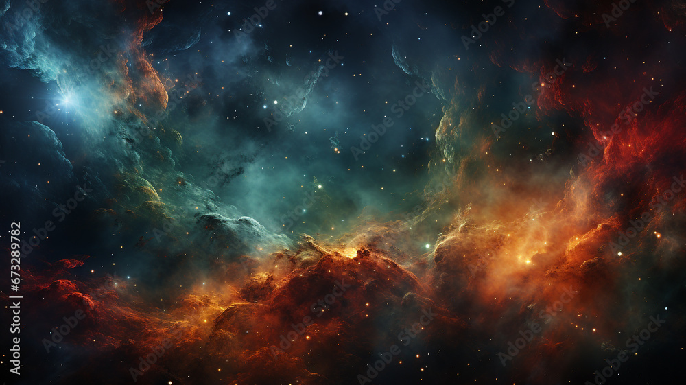 A backdrop of deep space and cosmic nebulas. A backdrop of deep space and cosmic nebulas.