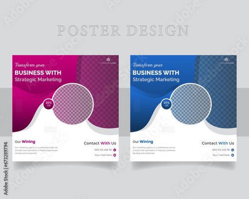 Creative and modern corporate social media poster design template.  