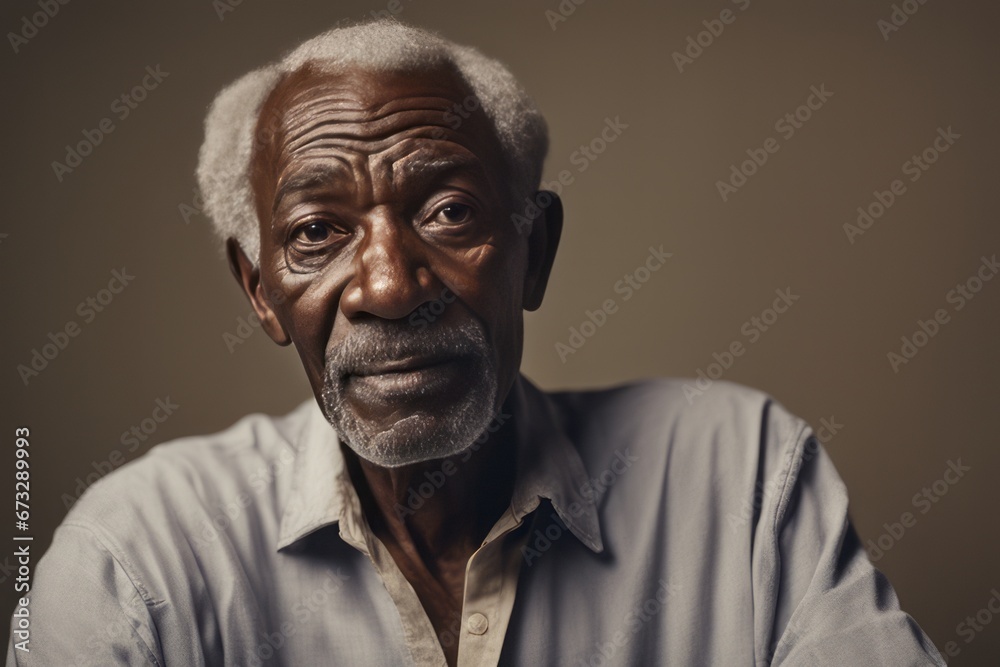 studio shot of grey - haired man with beard looking at camera against brown background studio shot of grey - haired man with beard looking at camera against brown background portrait of senior man in 