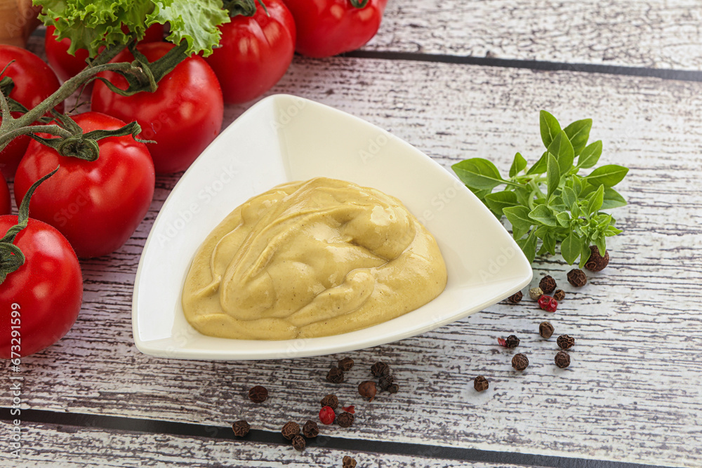 Spicy Mustard sauce in the bowl Spicy Mustard sauce in the bowl