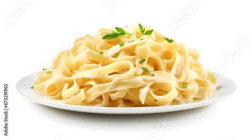 Fettuccine pasta isolated on white background