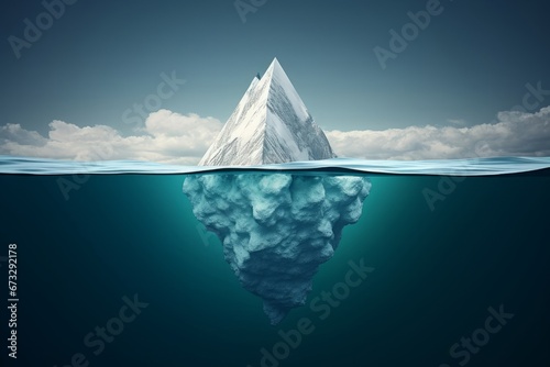 Tip of the iceberg. Business concept. Iceberg. Success business metaphor, Generative AI photo