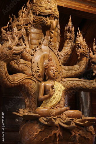 golden dragon statue in temple