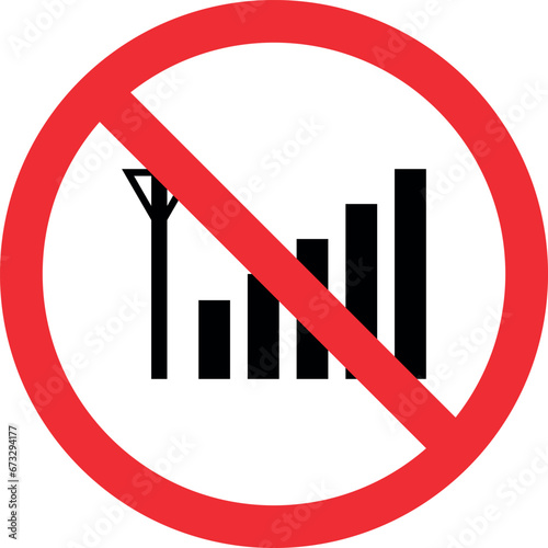 Mobile jamming sign. Forbidden signs and symbols.