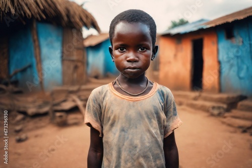 portrait of a boy portrait of a boy portrait of a young black boy with a blue eyes on the background of a rural house