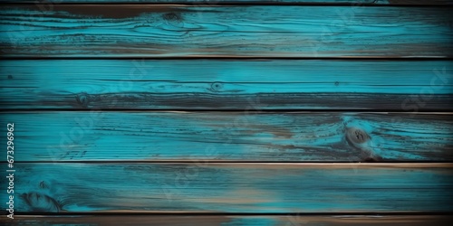 Turquoise wooden planks background. Wooden texture. Turquoise wood texture. Wood plank background  Generative AI