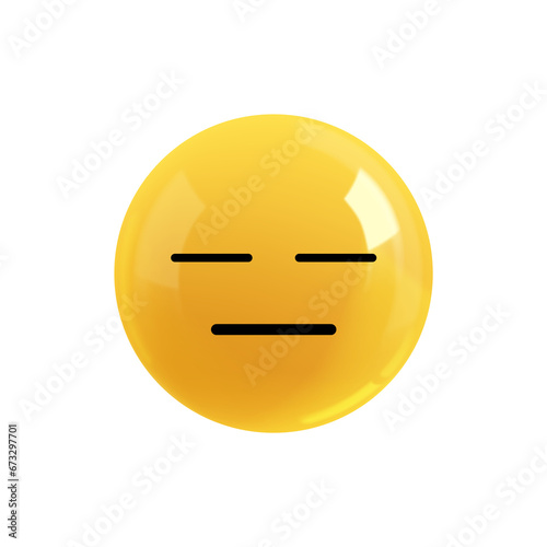 Emoji face offended. Emotion Realistic 3d Render. Icon Smile Emoji. PNG yellow glossy emoticons.